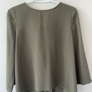Olive green tie back top